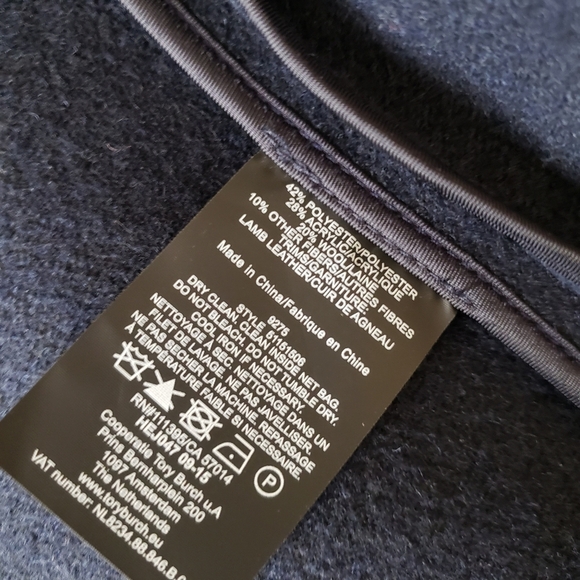 Tory Burch Leather Trim Blanket‎ Stripe Jacket sz 6 NWT - Picture 14 of 16